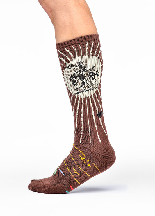 Fringe Bucking Brown Western Cowgirl Performance Socks