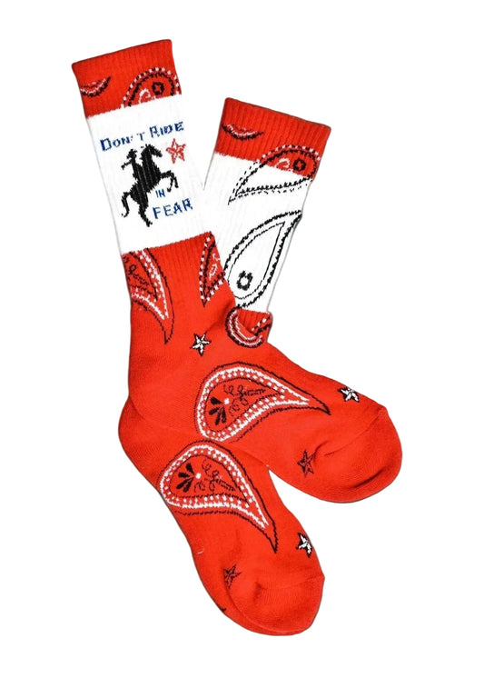 Don’t Ride in Fear Performance Socks Red