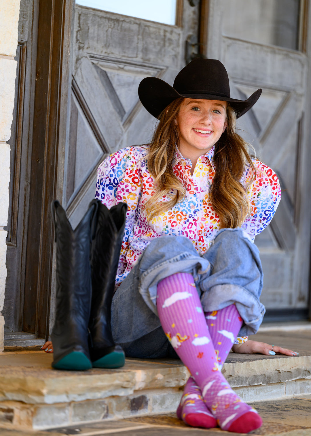 Lucky Unicorns Purple Performance Socks