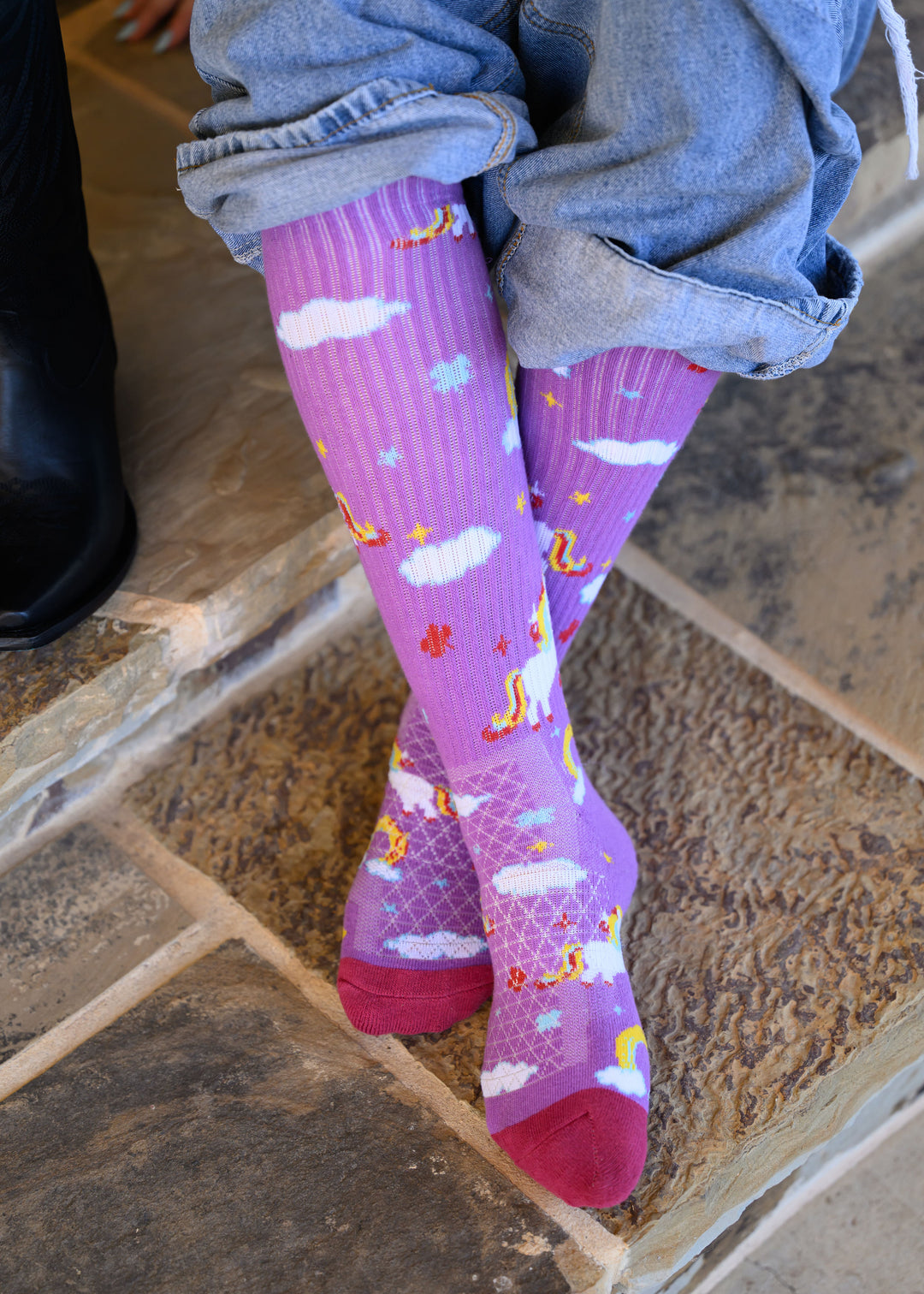 Lucky Unicorns Purple Performance Socks