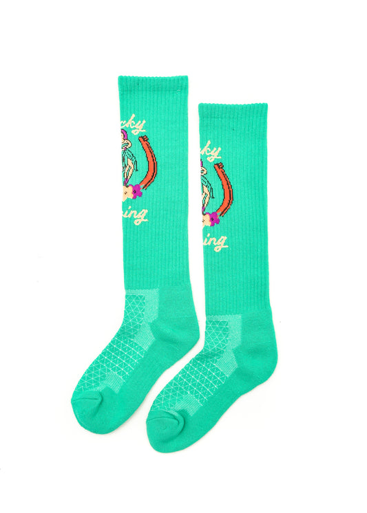 Island Cowgirl Teal Performance Socks