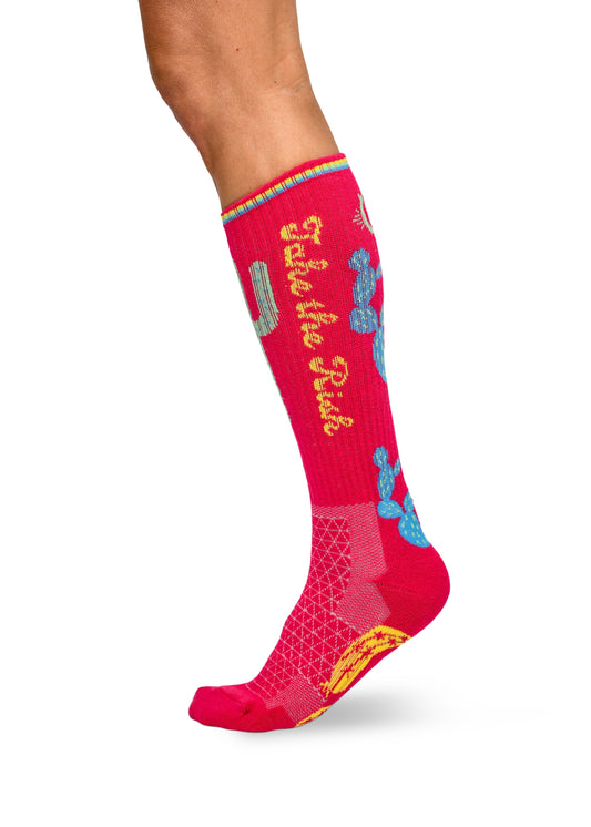 Take the Risk Hot Pink Performance Socks