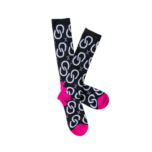 High Maintenance Cowgirl Black and Pink Performance Socks
