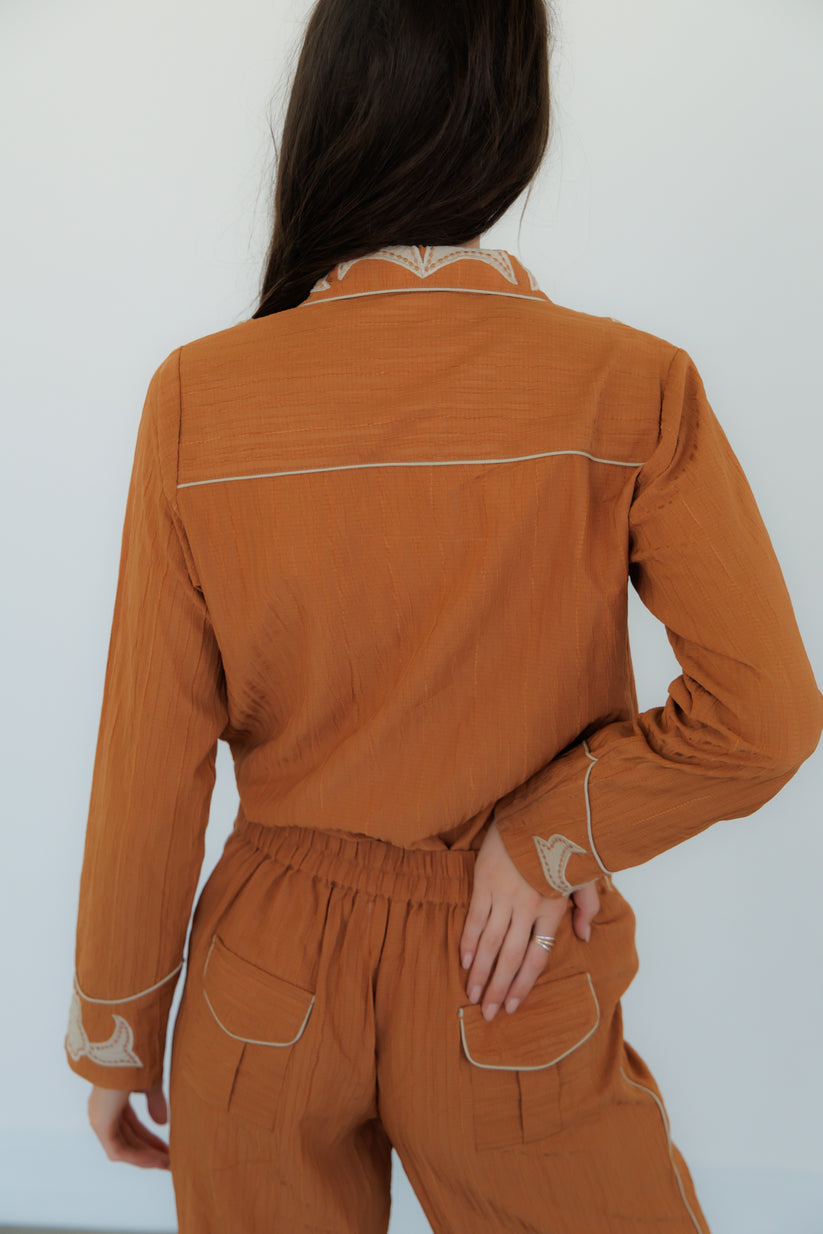 Applique Apricot Long Sleeve