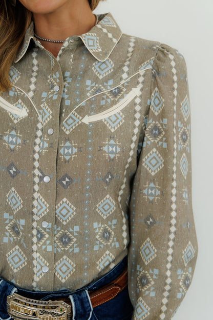 Vintage Aztec Pearl Snap