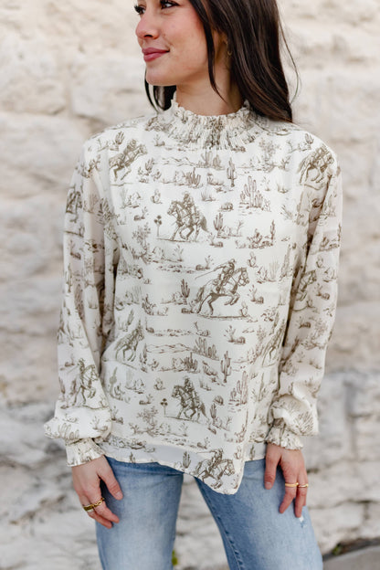 Cowboys and Cactus blouse