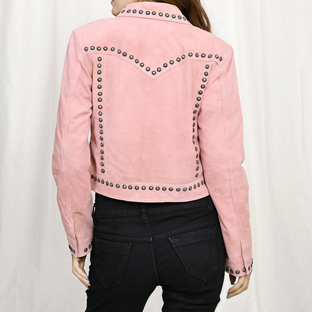 The Prairie Rose Blush Suede Jacket