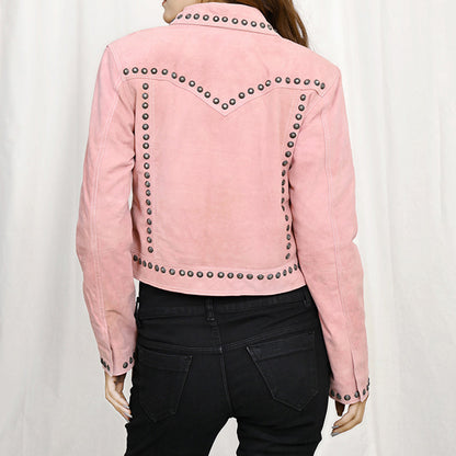 The Prairie Rose Blush Suede Jacket