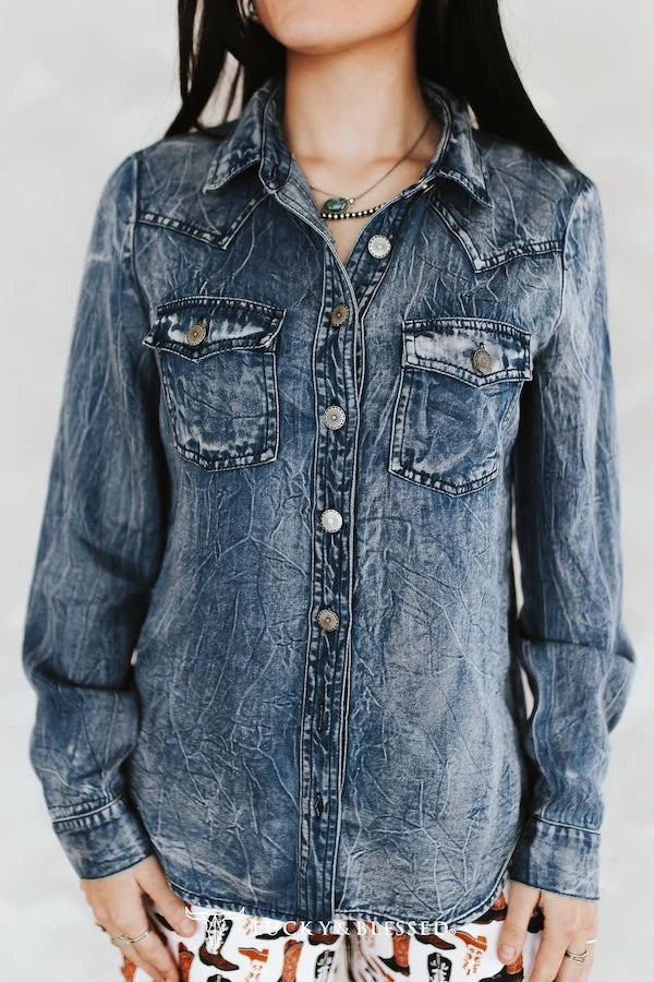 Denim Concho Down Shirt