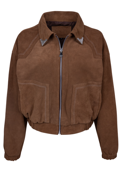 Collar Tip Bomber Jacket