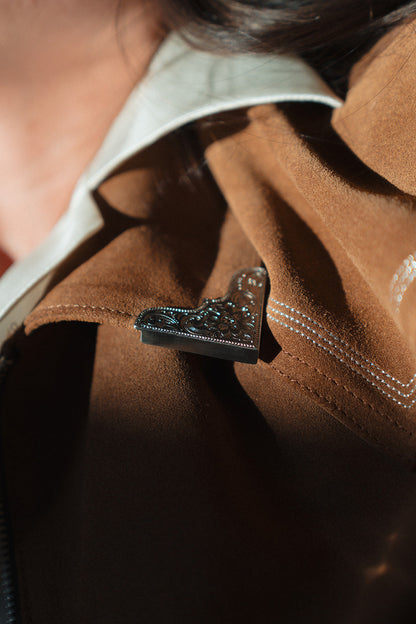 Collar Tip Bomber Jacket