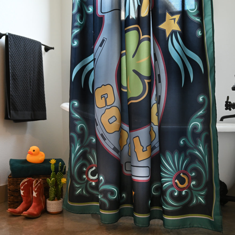 Fringe Shower Curtain - Lucky HorseShoe
