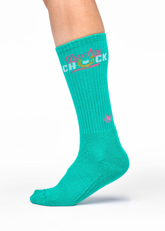 Lucky Chuck Logo Teal Performance Socks