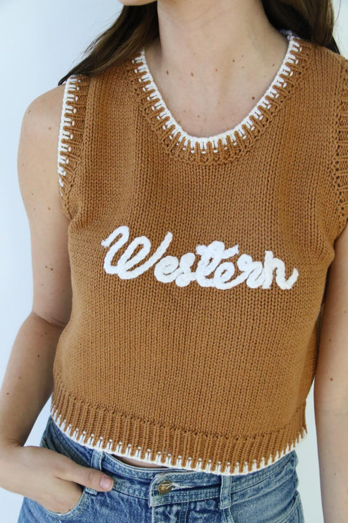 Western Knit Sweater Vest