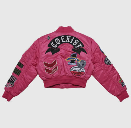 StyleWest Hot Pink Bomber Jacket