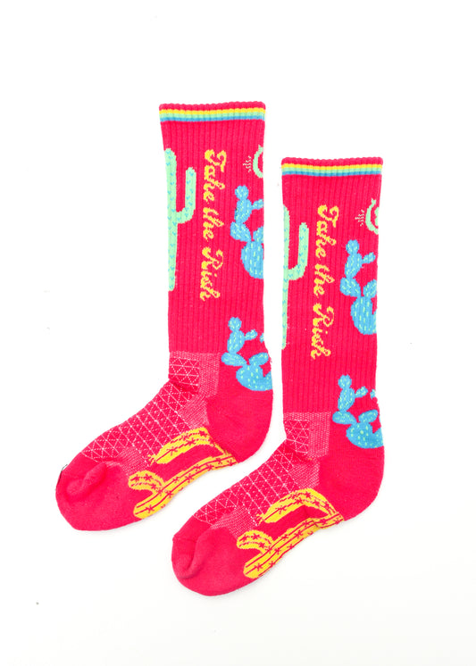 Take the Risk Hot Pink Performance Socks