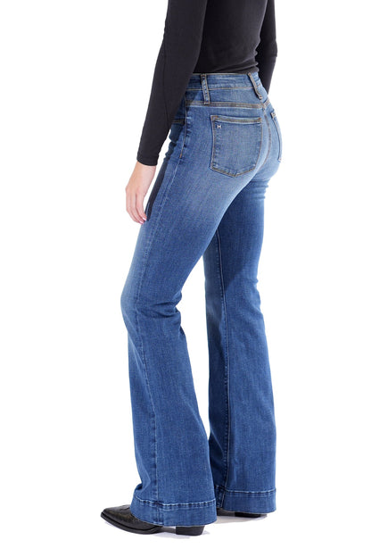 BELLA : Trouser Flare (Indigo Stone) Gold Combo