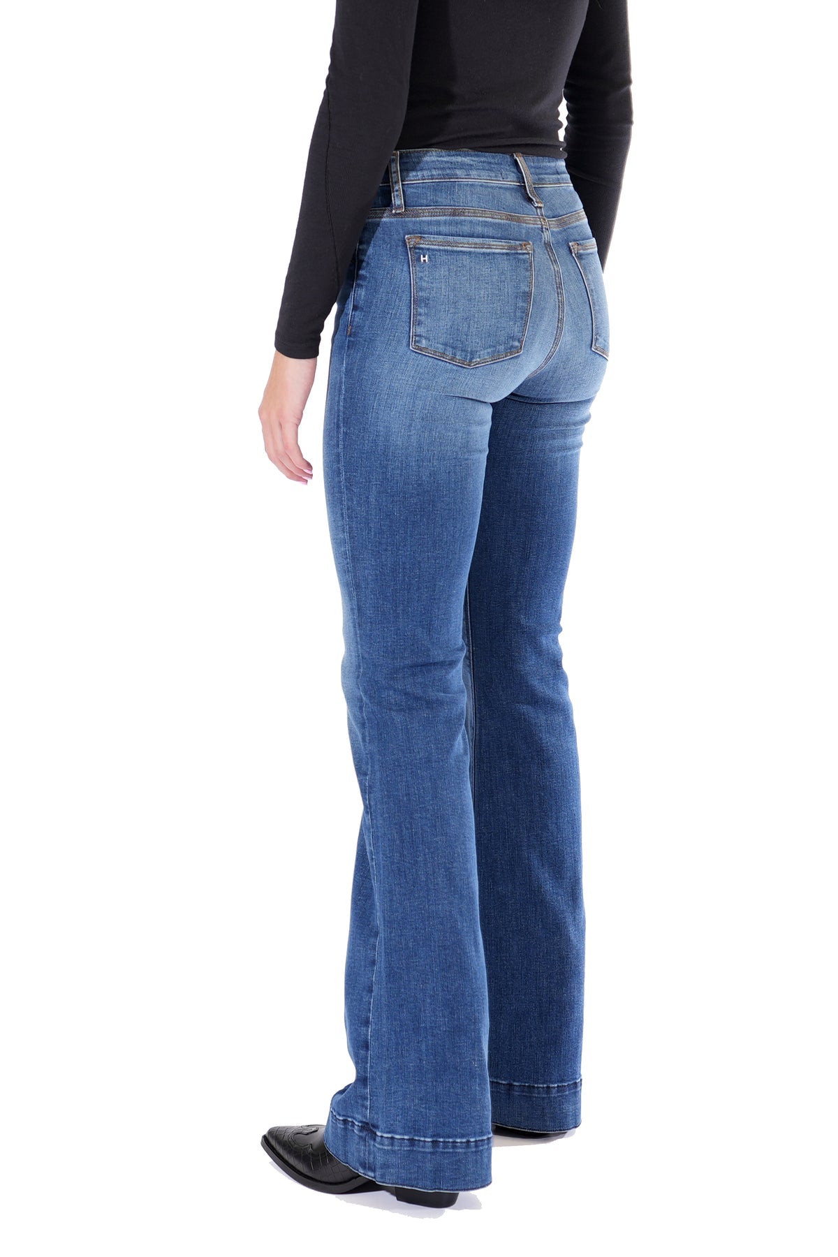 BELLA : Trouser Flare (Indigo Stone) Gold Combo