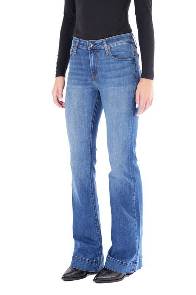 BELLA : Trouser Flare (Indigo Stone) Gold Combo