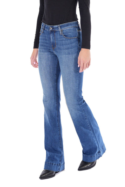 BELLA : Trouser Flare (Indigo Stone) Gold Combo