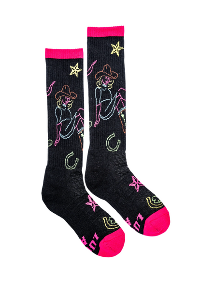Lucky Chuck Neon Cowgirl Performance Socks