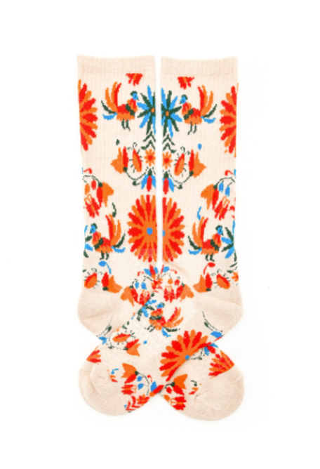 Fringe Otomi Tan Performance Socks