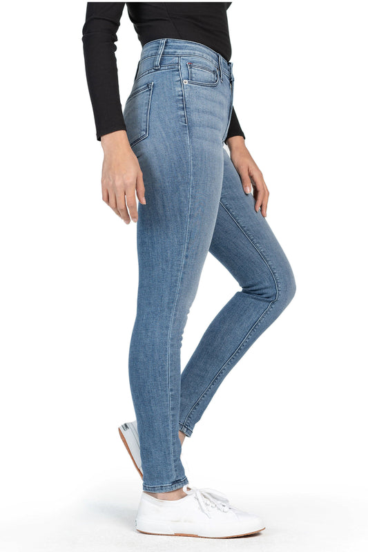 WHITNEY : High-Rise Skinny (Light Wash) Navy Stitch